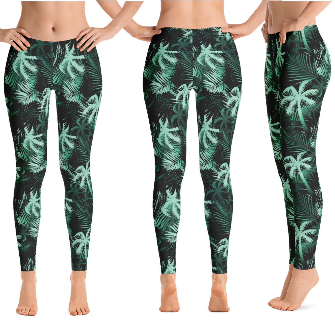 Pink Palm Tree Hawaiian Print Women's Leggings