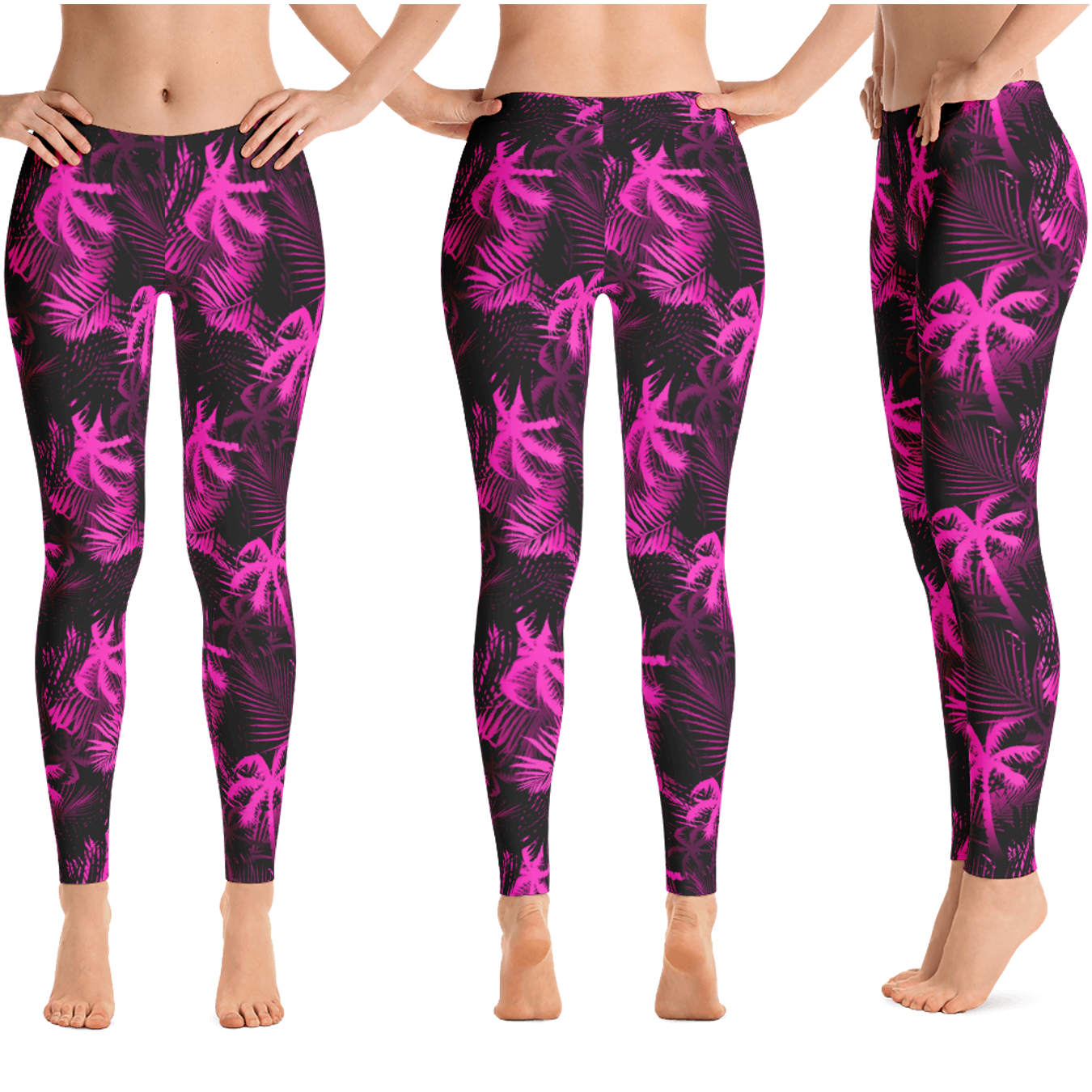 Green Palm Tree Hawaiin Print Women's Leggings