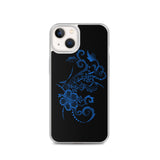 Hibiscus Tattoo iPhone Case - Blue -  iPhone Case 11 12 13 (Pro Pro max Mini) 7 8 plus SE XR, X, XS, Xs max