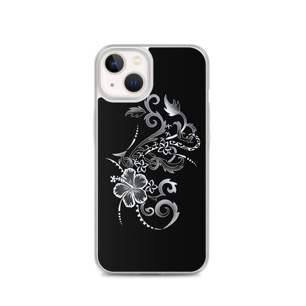 Hibiscus Tattoo iPhone Case - White -  iPhone Case 11 12 13 (Pro Pro max Mini) 7 8 plus SE XR, X, XS, Xs max
