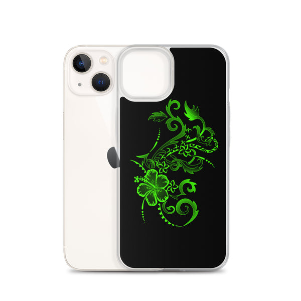 Hibiscus Tattoo iPhone Case - Lime Green -  iPhone Case 11 12 13 (Pro Pro max Mini) 7 8 plus SE XR, X, XS, Xs max