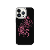 Hibiscus Tattoo iPhone Case - Hot Pink -  iPhone Case 11 12 13 (Pro Pro max Mini) 7 8 plus SE XR, X, XS, Xs max