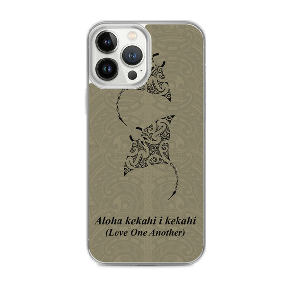Manta Ray Polynesian Tattoo Iphone Case Aloha Kekahi I Kekahi (Love One Another) - iPhone Case 11 12 13 (Pro Pro max Mini) 7 8 plus SE XR, X, XS, Xs max