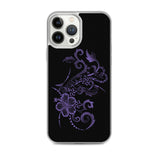 Purple Hibiscus Tattoo Tropical Flowers Hawaiian Floral iPhone Case 11 12 13 (Pro Pro max Mini) 7 8 plus SE XR, X, XS, Xs max