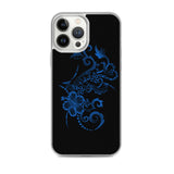 Hibiscus Tattoo iPhone Case - Blue -  iPhone Case 11 12 13 (Pro Pro max Mini) 7 8 plus SE XR, X, XS, Xs max
