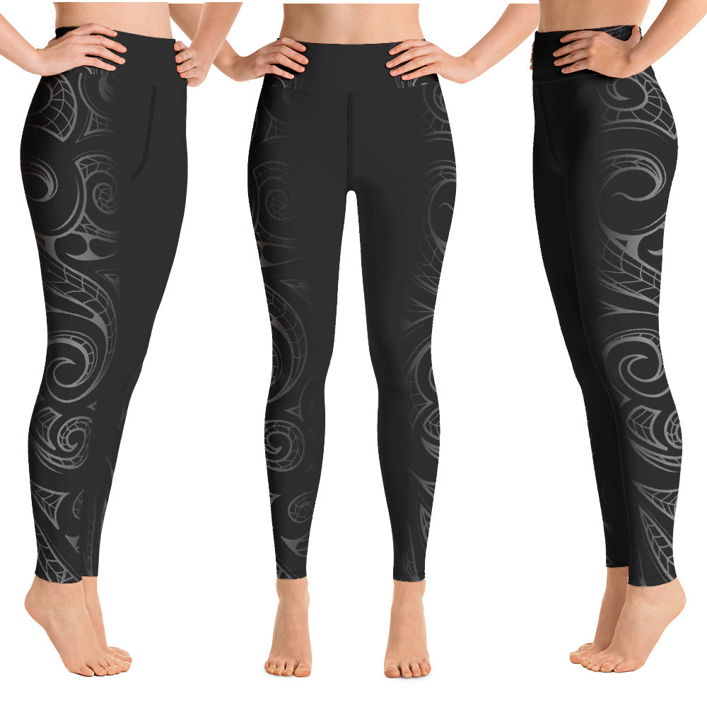 Malosi Samoan- Maori Fusion Tattoo Long Yoga Pants / Leggings
