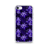 bright purple palm tree iphone case