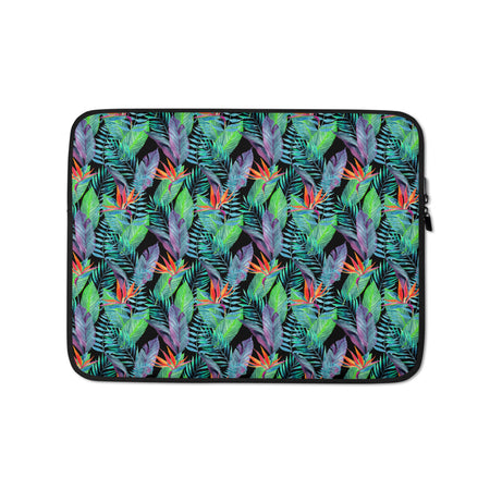Pink Tropical Floral and Fern Laptop Case / Sleeve