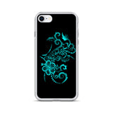 teal floral iphone case