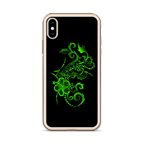 lime green hibiscus tattoo iphone case