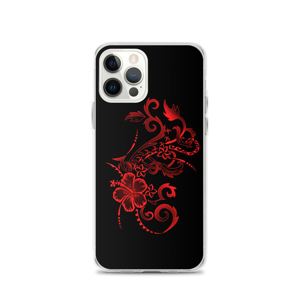 Red Hibiscus tattoo iphone case