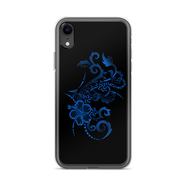 blue hibiscus iphone case