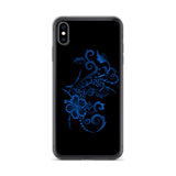 blue hibiscus iphone case
