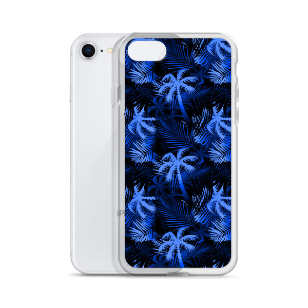 black and blue tropical iphone case