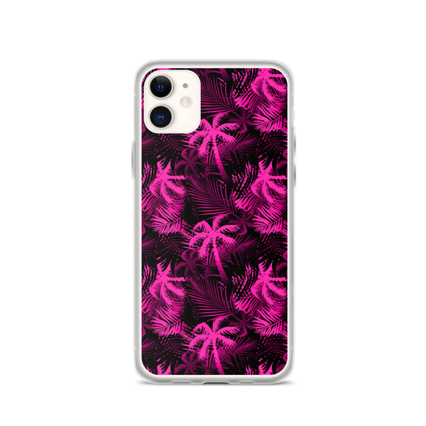 hot pink iphone palm tree case
