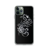 silver hibiscus iphone case