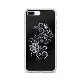 silver and black iphone hibiscus case
