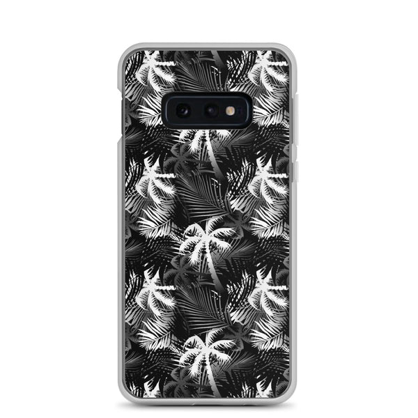 white and black Galaxy palm tree case