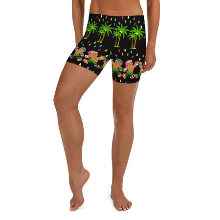 Christmas in Hawaii Capri Leggings (Design 2) - 4 Color Choices & Regular or Wide Waistband