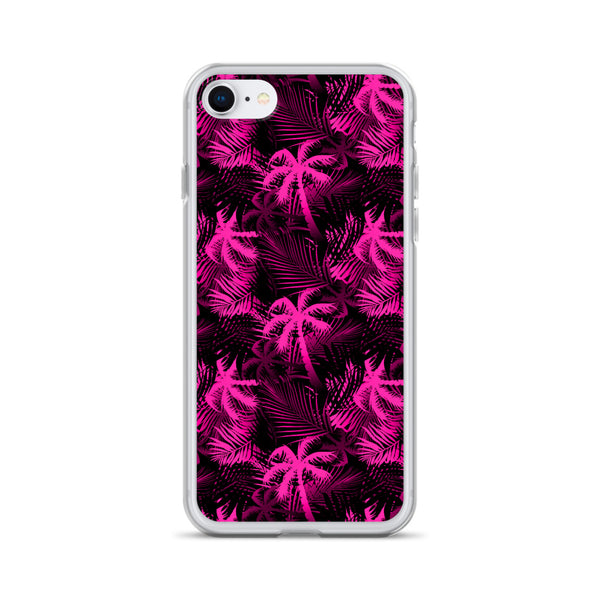 hot pink palm tree phone case