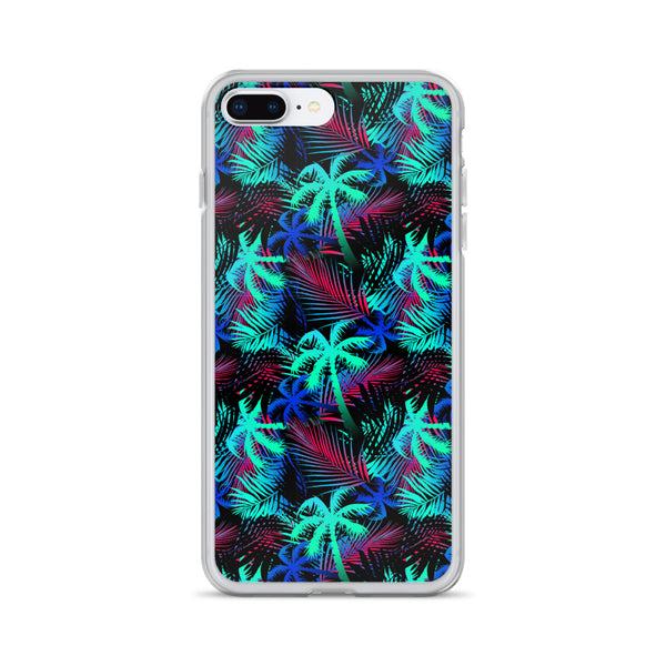 multi colored palm tree iphone case