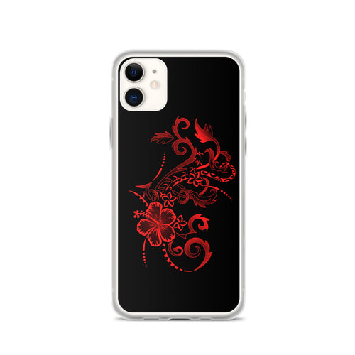 Red hibiscus iphone case