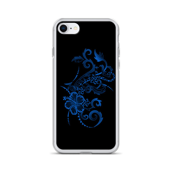 hibiscus blue phone case