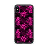 pink palm tree iphone phone case