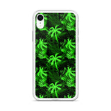 neon green palm tree iphone case