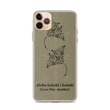 Poly tattoo iphone case Brown