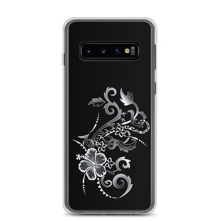 Hibiscus Tattoo - Blue - Samsung Galaxy Case S10 S20 S21 S22 E FE Plus and Ultra