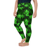 Plus size lime green Palm Tree leggings