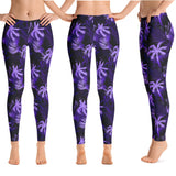 Purple Palm Tree Hawaiian Yoga Leggings