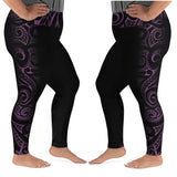 Plus size purple Hawaiian leggings