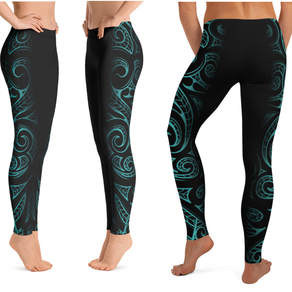 Polynesian Maori / Samoan Tattoo Long Leggings - 5 colors and Plus