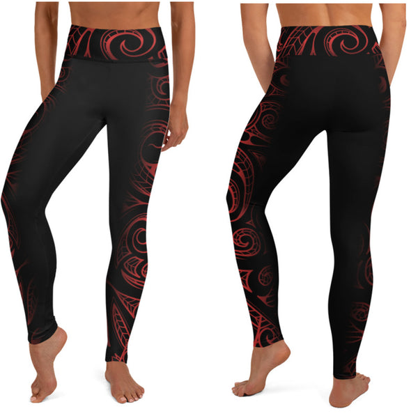 Polynesian Maori / Samoan Tattoo Crop / Capri Yoga Pants - 5