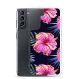 Bright Pink Hibiscus Samsung Case - Samsung Galaxy Case S10 S20 S21 S22 E FE Plus and Ultra