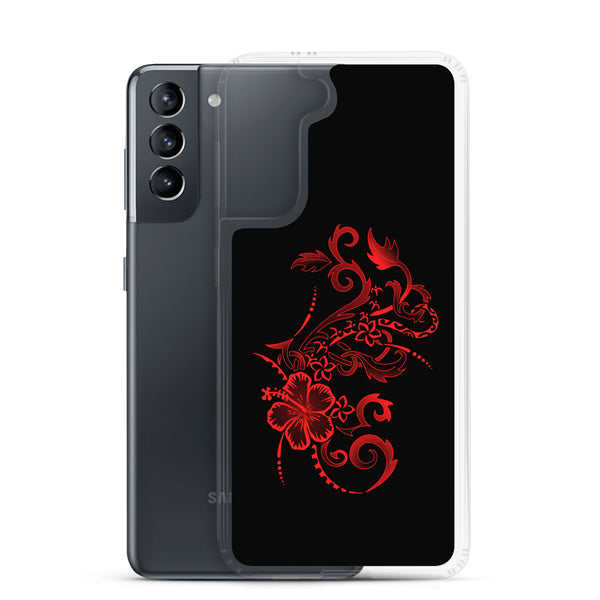 Hibiscus Tattoo - Red - Samsung Galaxy Case S10 S20 S21 S22 E FE Plus and Ultra