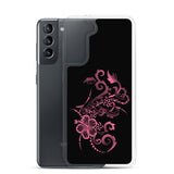 Hibiscus Tattoo - Hot Pink - Samsung Galaxy Case S10 S20 S21 S22 E FE Plus and Ultra