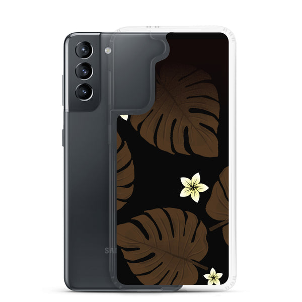 Monstera Leaf and Plumeria Samsung Galaxy Case S10 S20 S21 S22 E FE Plus and Ultra