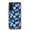 Blue Plumeria Floral Flowers Tropical Samsung Case - Samsung Galaxy Case S10 S20 S21 S22 E FE Plus and Ultra
