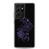 Hibiscus Tattoo  Purple - Samsung Galaxy Case S10 S20 S21 S22 E FE Plus and Ultra