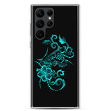 Hibiscus Tattoo - Teal - Samsung Galaxy Case S10 S20 S21 S22 E FE Plus and Ultra