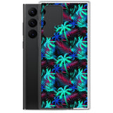 Palm Tree - Teal - Samsung Galaxy Case S10 S20 S21 S22 E FE Plus and Ultra