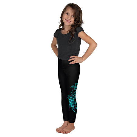Hawaiian Plumeria Toddler & Youth Leggings - Choice of Design on one leg or both
