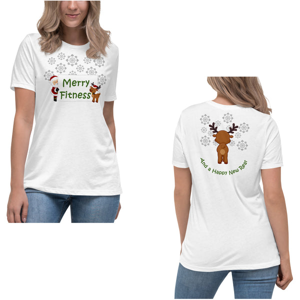 Christmas - Merry Fitness and a Happy New Rear Women's Relaxed T-Shirt