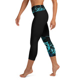 Wave Pattern Capri Yoga Pants - 2 Band Styles Available (Regular