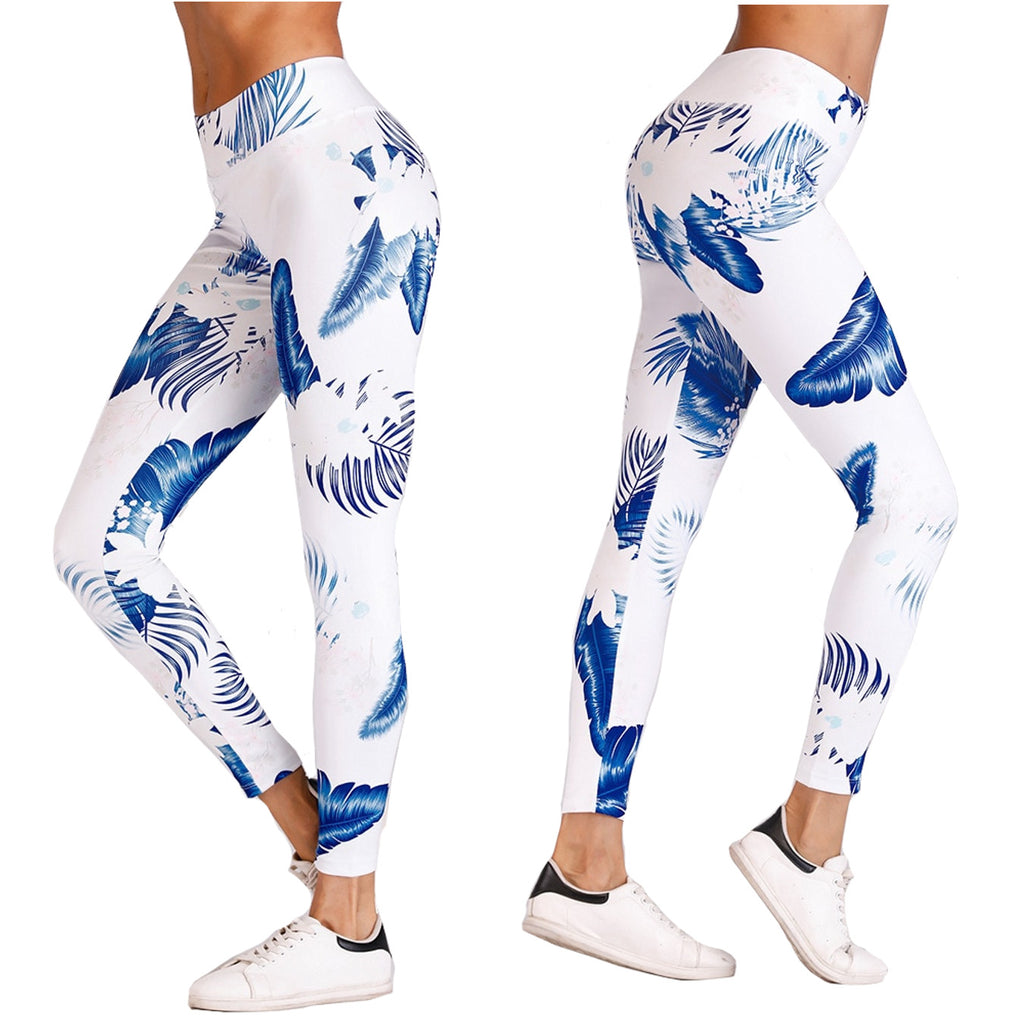 Palm Leaf Leggings for Women Green High Waist Plus Size Leggings in  Tropical Polynesian Floral Pattern Great Plus Size Yoga Pants for Gym 